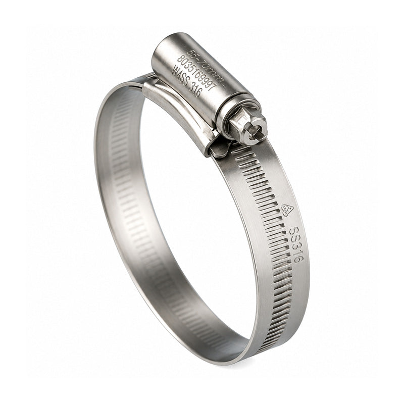 4SS316 316 Stainless Steel HNSS Original Jubilee Clip Adjustment Range 70mm-90mm Band Width 13mm
