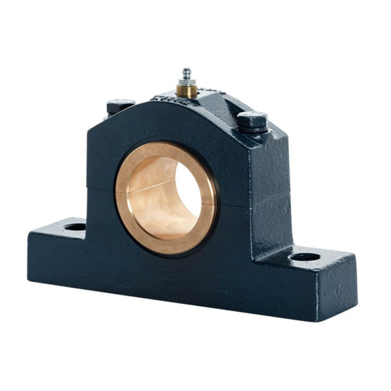 Major Brand DIN505-110M Medium Duty Metric Split Cast Iron Two Bolt Pillow / Plummer Block Housing with 110mm Bore Gunmetal Bush Insert - Allow 3-4 Weeks