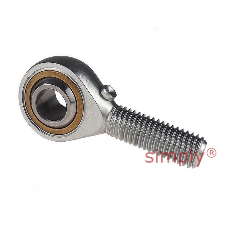 Fluro GALS02 Left Hand Steel / Bronze Male Plain Rod End (without lubrication hole) M2 Thread