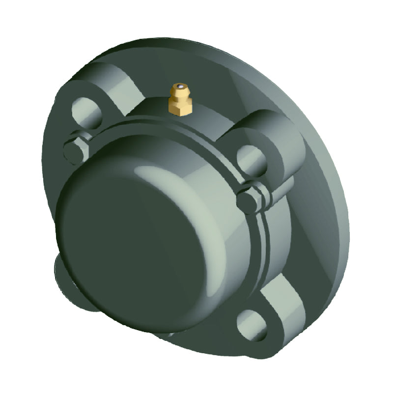 NTN CM-UCFC210-115D1 Imperial Four Bolt Cast Iron Round Flanged Housing with 1-15/16 inch Insert with Cast Iron Cover - Closed Version - Allow 2-3 Days