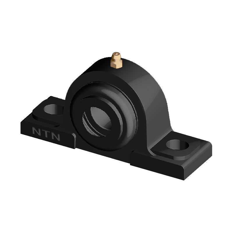 NTN S-UCPX09-112D1 Imperial Cast Iron Two Bolt Pillow / Plummer Block Housing with 1-3/4 inch Bore Insert with Steel Plate Cover - Open Version - Allow 2-3 Days