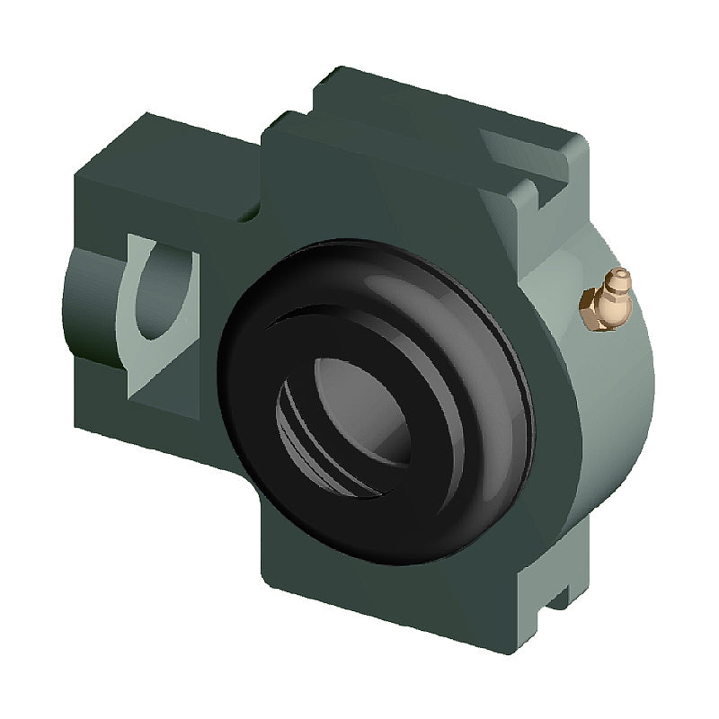NTN S-UCTX06-104D1 Imperial Cast Iron Take Up Unit with 1-1/4 inch Bore Bearing Unit with Steel Plate Cover - Open Version - Allow 2-3 Days