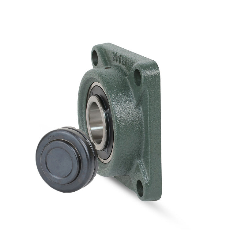 NTN M-SM-UCFC211D1 Metric Four Bolt Cast Iron Round Flanged Housing with 55mm Insert with Steel Plate Cover - Closed Version - Allow 2-3 Days