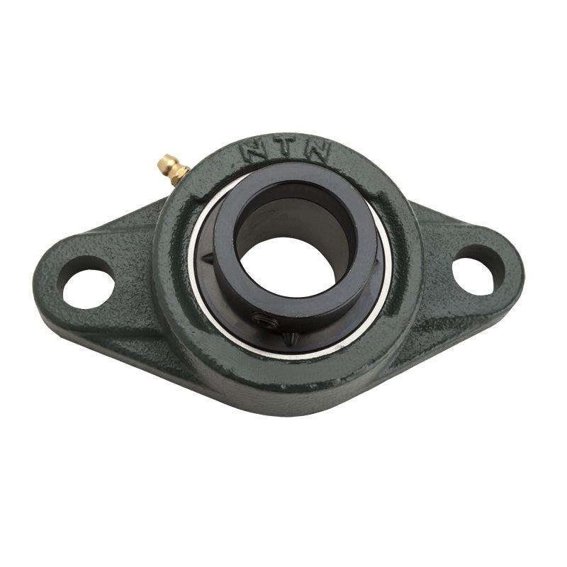 NTN M-UELFL204D1 Metric Two Bolt Cast Iron Oval Housing with 20mm Bore Eccentric Collar Insert - Allow 2-3 Days