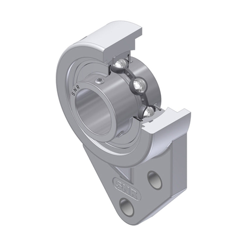 SNR MUCFBL206-18 Imperial Thermoplastic Three Bolt Flanged Bracket Housing Unit with 1-1/8 inch Bore Insert - Allow 2-3 Days