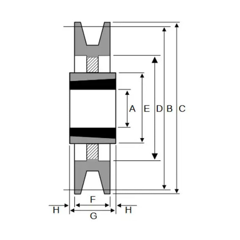 PowerDrive 630X10SPB 630mm Pitch Diameter SPB Section Tapered Locking Bush Type Pulley with 10 Grooves (Bush not Incl.) - Allow 2-3 Days