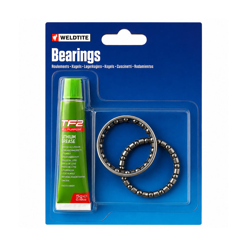 2x 5/32 inch Case Hardened Ball Bearings in Cage Retainers and TF2 Lithium Grease