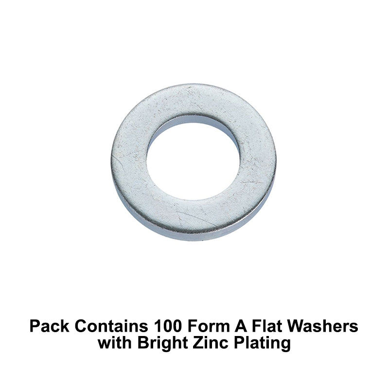 Unifix M8x16x1.6mm Form A Flat Washer DIN 125A with Bright Zinc Plated Finish