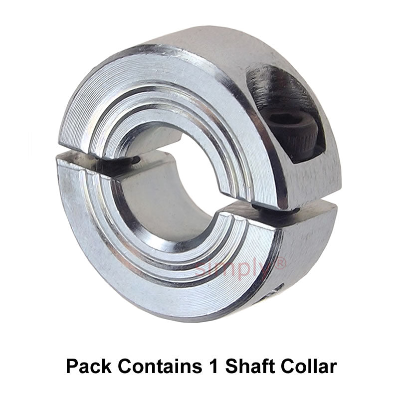 CADB50Z Zinc Plated En8 Steel Double Split Shaft Collar 50x78x19mm with Clamp Bolt