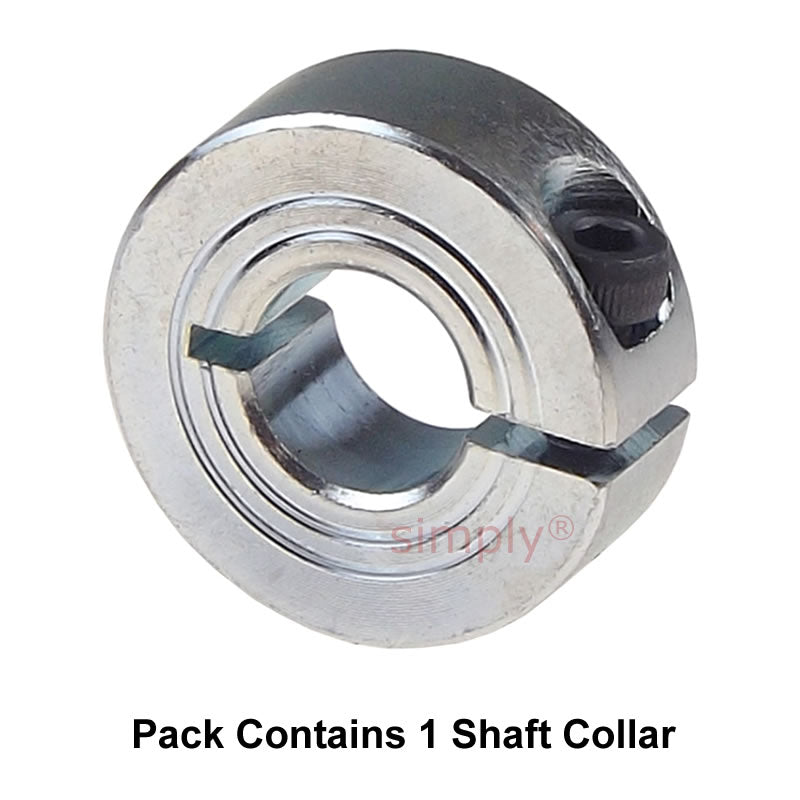 CASB10Z Zinc Plated En8 Steel Single Split Shaft Collar 10x24x9mm with Clamp Bolt