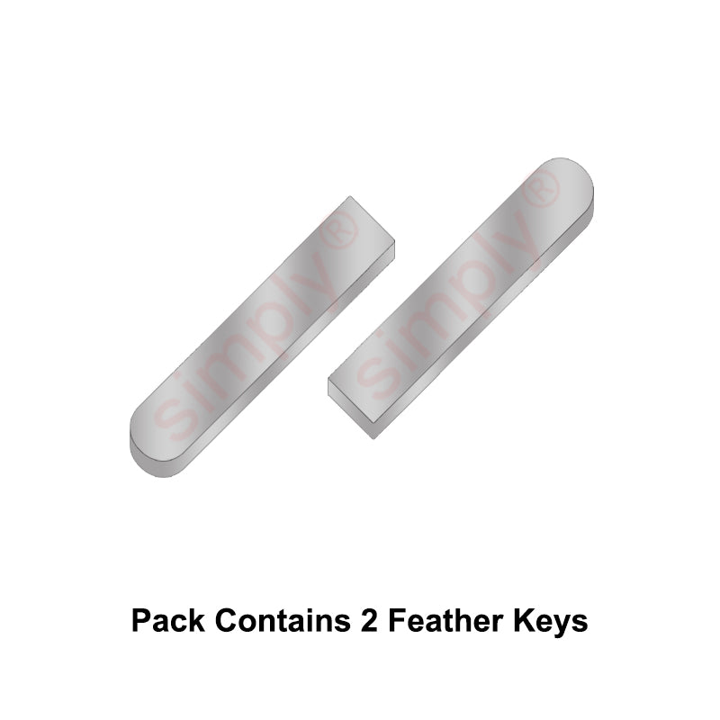 Metric Carbon Steel DIN6885 Feather Key with 1 Rounded End 14x9x60mm