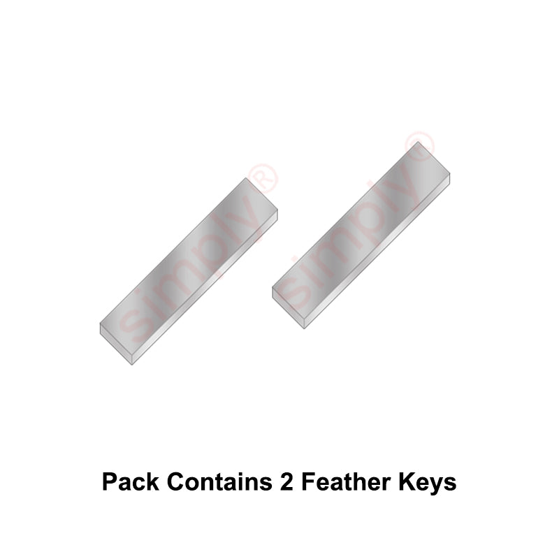 Imperial Carbon Steel DIN6885 Feather Key with 2 Square Ends 1/4x1/4x1/2 inch