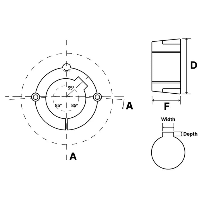 3020-2-3/8 Tapered Locking Bush with 2-3/8 inch Bore