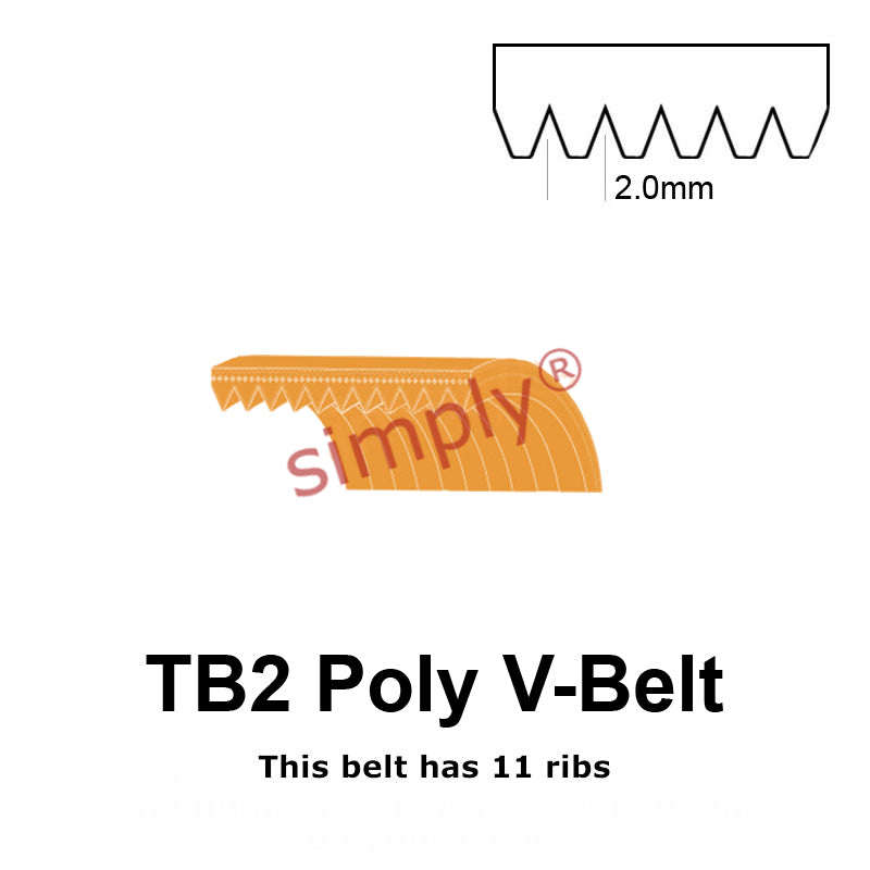 TB2-575 Megadyne Megarib Polyurethane Poly V-Belt 575mm/22.6 inch Length - 11 Ribs - Allow 2-3 Days