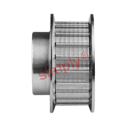 Aluminium  Pilot Bore T5 Timing Pulley with Flanges 5mm Pitch 25 Tooth for 25mm Wide Belts