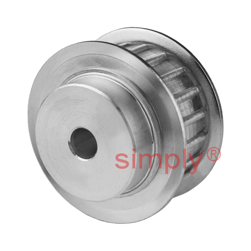 Aluminium Pilot Bore AT5 Timing Pulley with Flanges 5mm Pitch 28 Tooth for 10mm Wide Belts