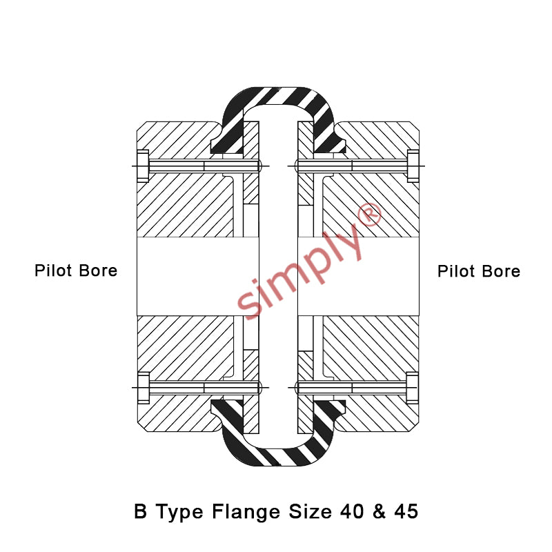 Major Branded F40B/F40B Pilot Bored Tyre Drive Coupling Assembly with Natural Rubber Tyre