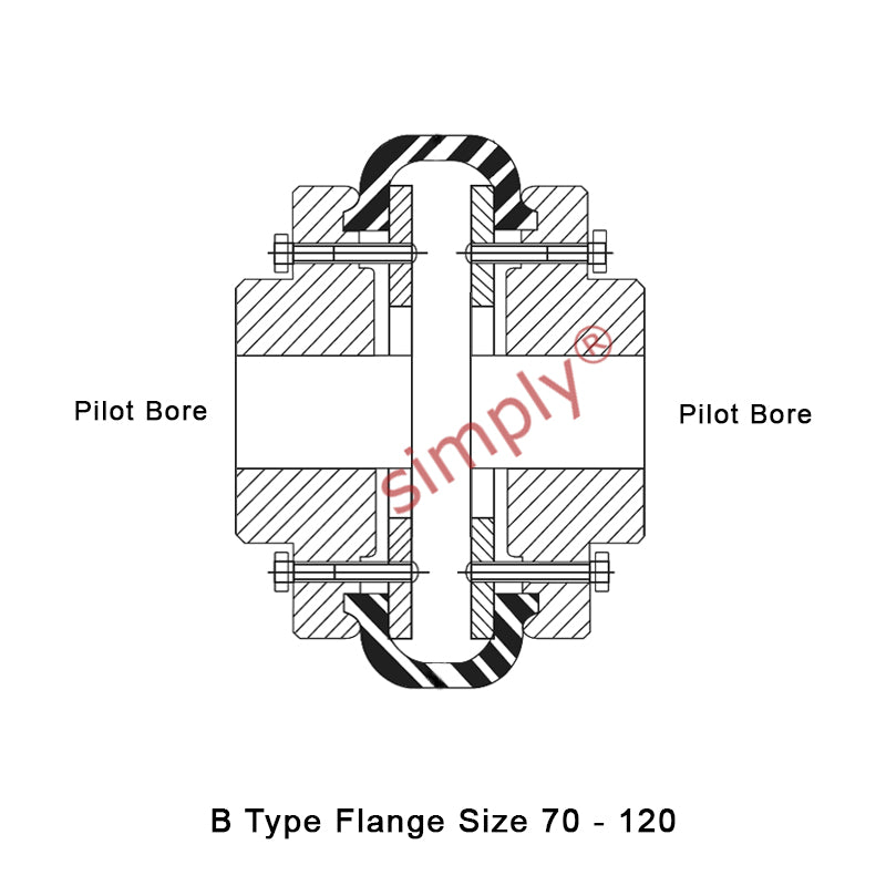 Major Branded F80B/F80B Pilot Bored Tyre Drive Coupling Assembly with Natural Rubber Tyre