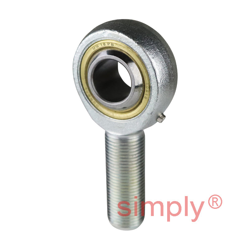 Durbal BEMN20-20-501 Maintenance Required Right Hand Metric Steel Male Rod End M20x1.5 Thread