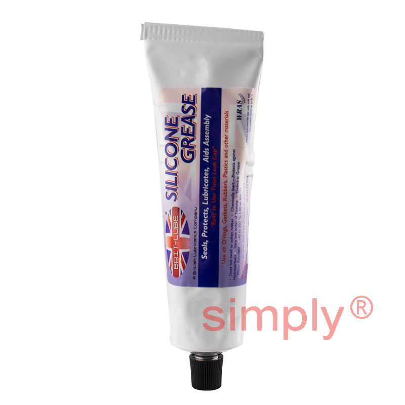 Brit-Lube WRAS Approved Silicone Grease Seals Protects and Lubricates with Twist Lock Cap 85g - Allow 2-3 Days