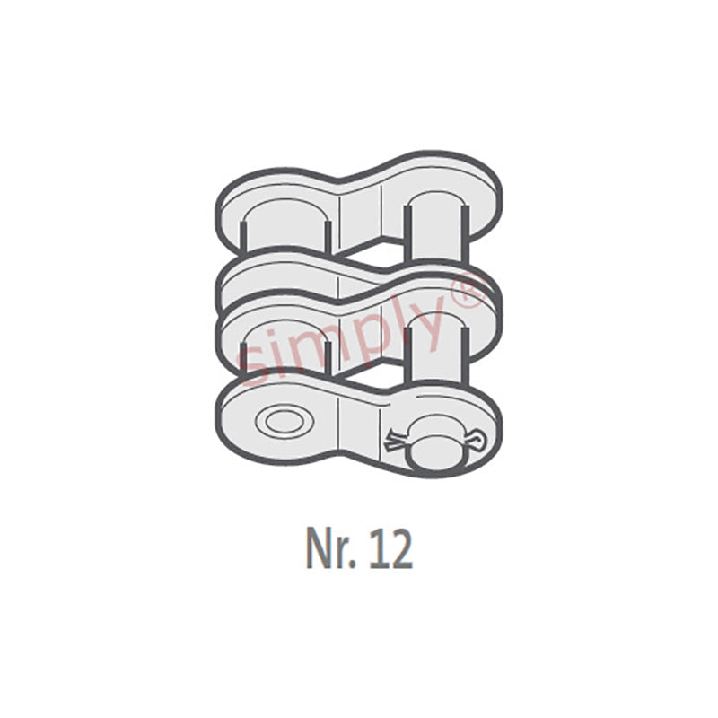 Renold Synergy 120-2-NO12 ANSI / AS Duplex Chain Single Cranked Cottered Link 1-1/2 inch Pitch