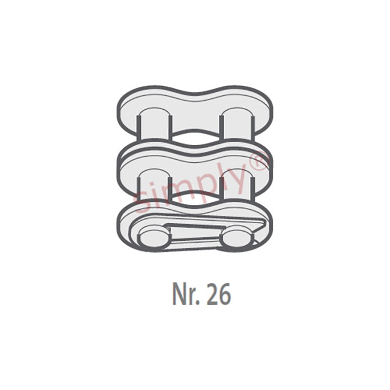 Branded 10B-2-NO26 BS Duplex Chain Connecting Link With Spring Clip 5/8 inch Pitch