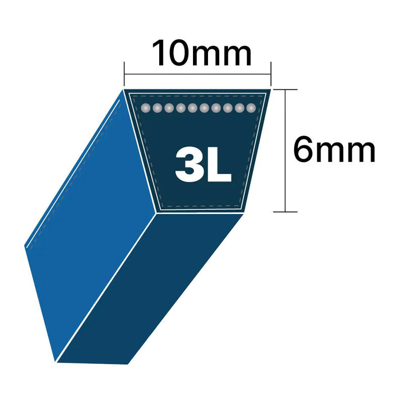 DRY-3L270K 3L Section 10x6mm Blue Cotton Dry Cover Kevlar Re-inforced Mower Wrapped V-Belt