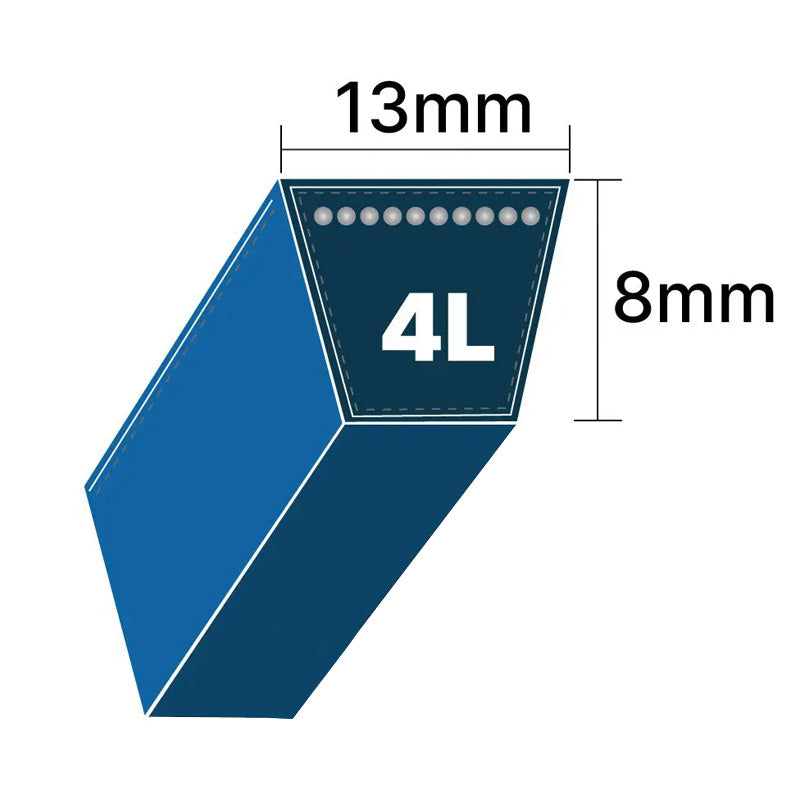 DRY-4L860K 4L Section 13x8mm Blue Cotton Dry Cover Kevlar Re-inforced Mower Wrapped V-Belt