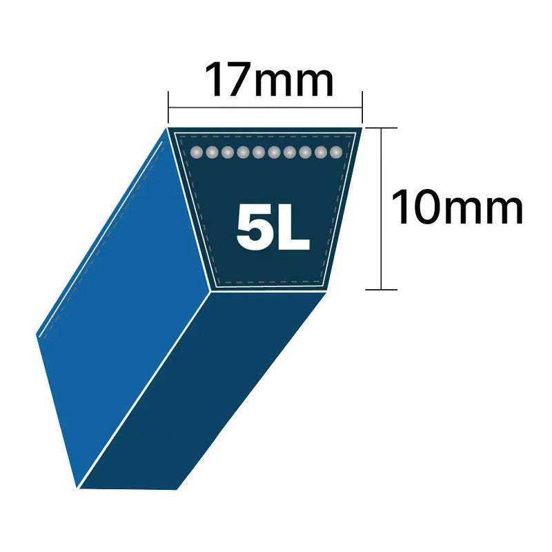 DRY-5L570K 5L Section 17x10mm Blue Cotton Dry Cover Kevlar Re-inforced Mower Wrapped V-Belt