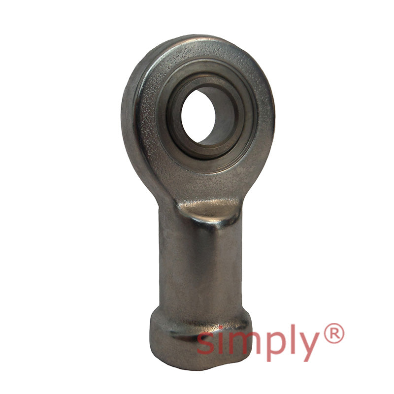 Fluro EIL06DNIRO Left Hand Stainless Steel / PTFE Lined Maintenance Free Female Plain Rod End M6 Thread