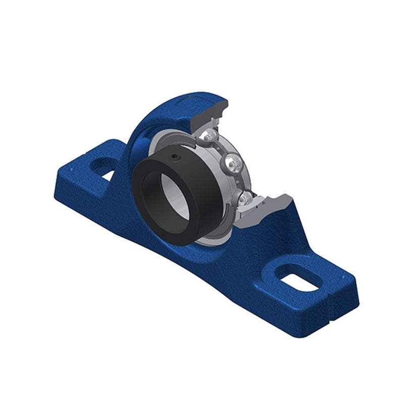 SNR ESPLE207 Metric Cast Iron Two Bolt Pillow / Plummer Block Housing with 35mm Eccentric Collar Insert - Allow 2-3 Days