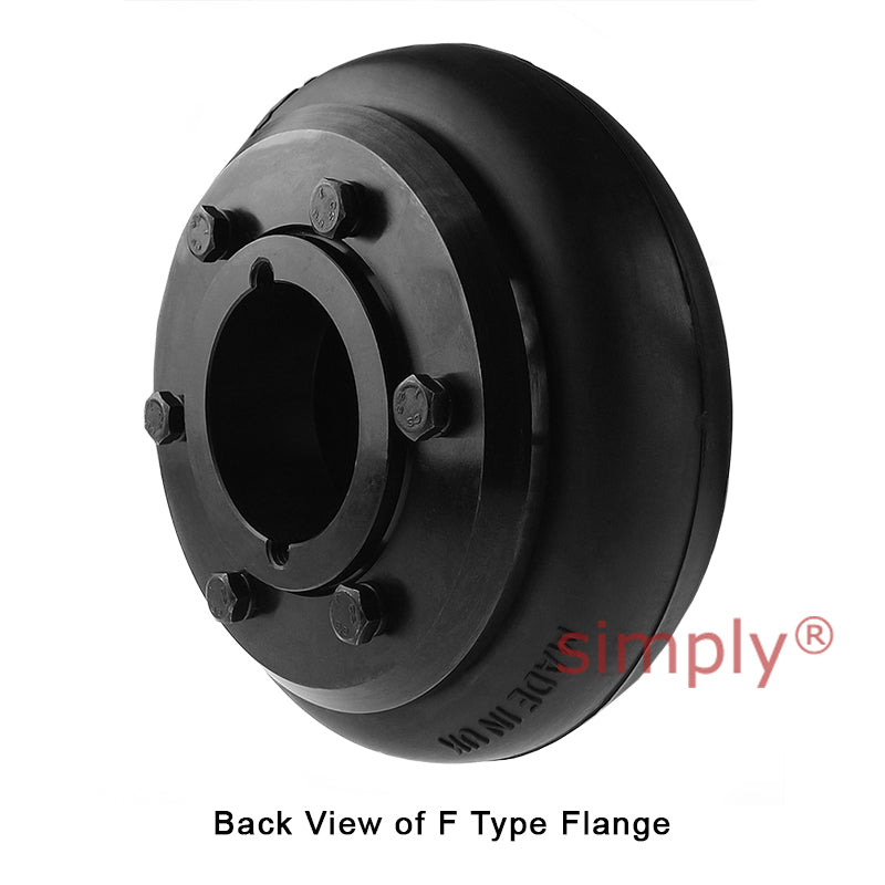 Major Brand F90F/F90B Inner Facing Taper Bore/Pilot Bored Tyre Drive Coupling Assembly with Fire Resistant Antistatic (F.R.A.S) Tyre