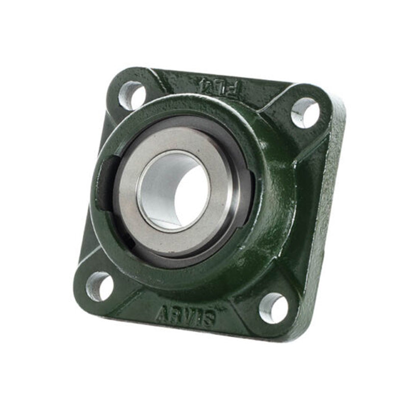 Major Brand FL1-10M-DX Metric Cast Iron Four Bolt Square Flanged Housing with 10mm Bore Steel Insert - Allow 3-4 Weeks