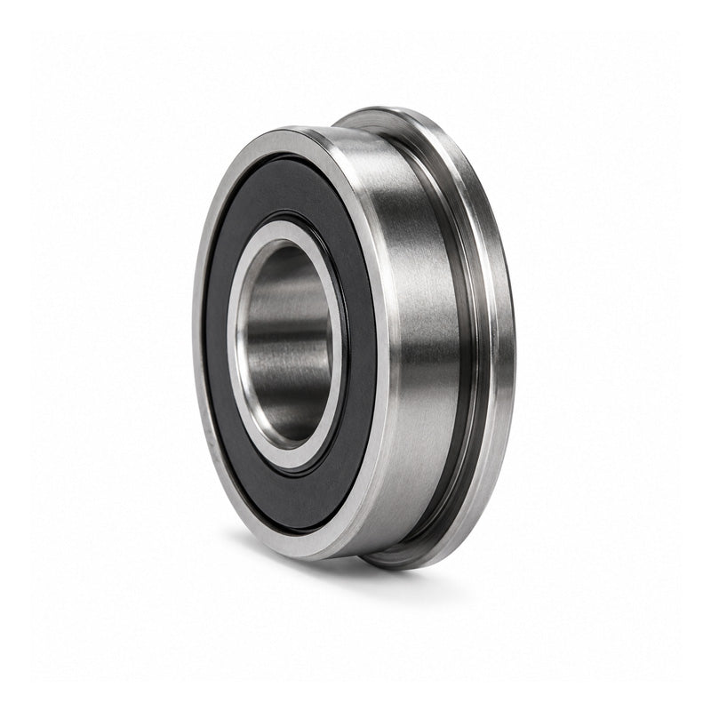 SF68022RS Budget Rubber Sealed Stainless Steel Flanged Thin Section Deep Groove Ball Bearing 15x24x5mm