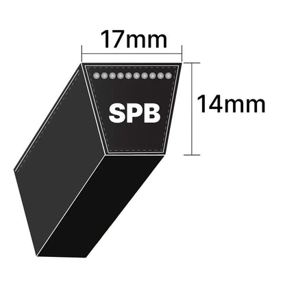 FSPB2800 SPB Section Anti Static Fire Resistant Wrapped V-Belt 17x14mm