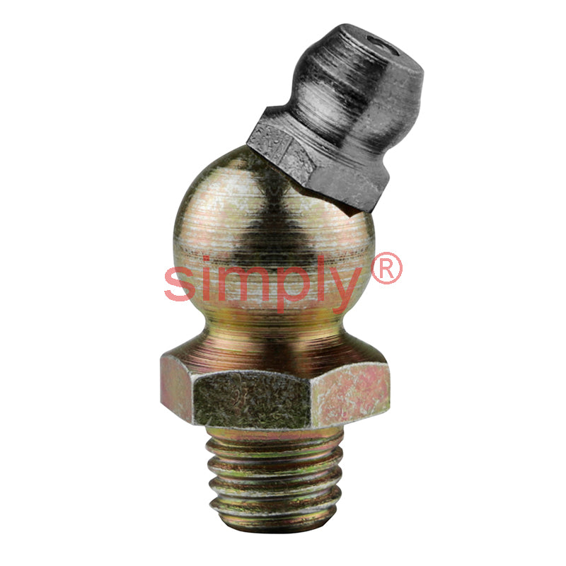 1/4x28 SAE-LT Hardened Mild Steel Zinc Plated 65 deg Hydraulic Grease Nipples 
