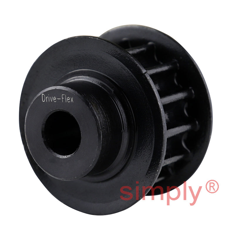 P48-14M-85F - 14mm Pitch 48 Tooth Flanged HTD Type Cast Iron Pilot Bore Timing Pulley for 85mm Wide Belts