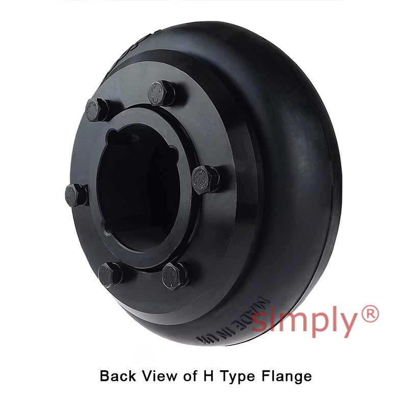 Major Branded F80H/F80H Outer Facing Taper Bores Type Tyre Drive Coupling Assembly with Natural Rubber Tyre