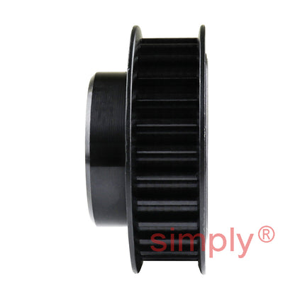 P26-5M-09F - 5mm Pitch 26 Tooth Flanged HTD Type Steel Pilot Bore Timing Pulley for 9mm Wide Belts