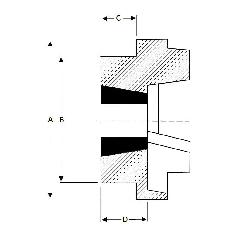 Major Branded HRC180H-MB HRC Coupling Single Flange Outer Facing Taper Bore Max Bush Bore 60mm / 2-1/2 inch