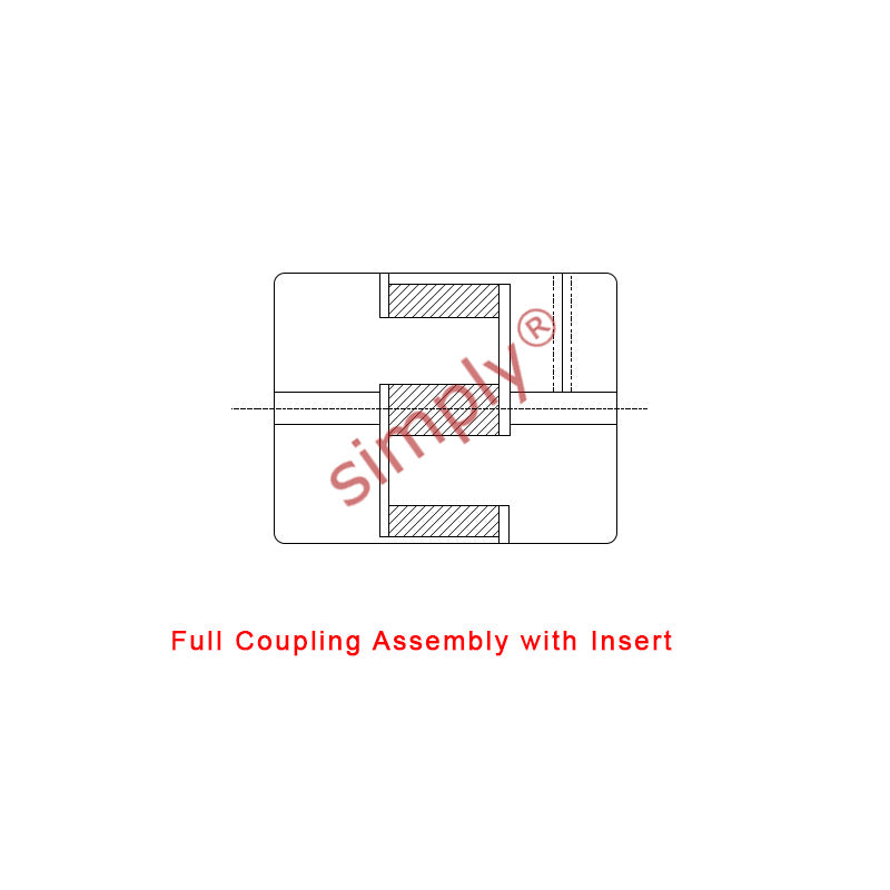 Major Branded L095B/L095B Pilot Bored Jaw Coupling Assembly Max Bore 28mm with Nitrile Rubber Insert