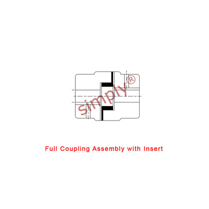 Major Branded L225B/L225B Pilot Bored Jaw Coupling Assembly Max Bore 60mm with Nitrile Rubber Insert