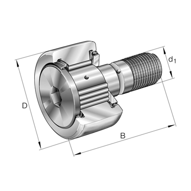 INA KRVE40-PP Stud Type Track Roller 22x40x58mm - Allow 1-2 Days - Contact Us For Faster Delivery