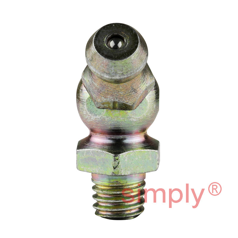 M6x1 Metric Tapered DIN Head-forming Thread Hardened Mild Steel Zinc Plated 45 deg Hydraulic Grease Nipples 