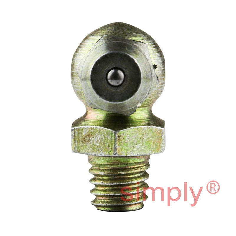 M6x1 Metric Tapered DIN Head-forming Thread Hardened Mild Steel Zinc Plated 90 deg Hydraulic Grease Nipples 