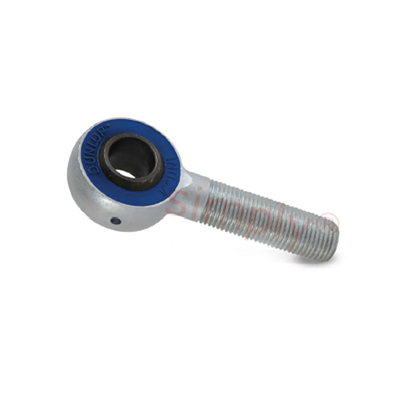 Dunlop MH-M08 Right Hand Metric Steel / Polyurethane Lined Maintenance Free Plain Male Rod End M8x1.25 Thread