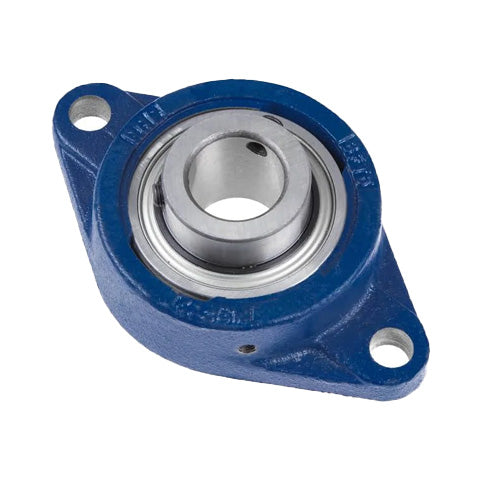 RHP MSF3-3/16 Imperial Four Bolt Square Cast Iron Flange Housing and 3-3/16 inch Bore Grub Screw Insert