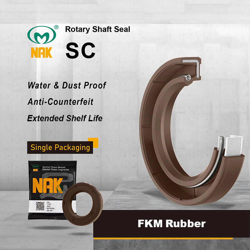 NAK 38.1x57.15x9.53mm FKM Rubber Double Lip Rotary Shaft Oil Seal with Garter Spring TC