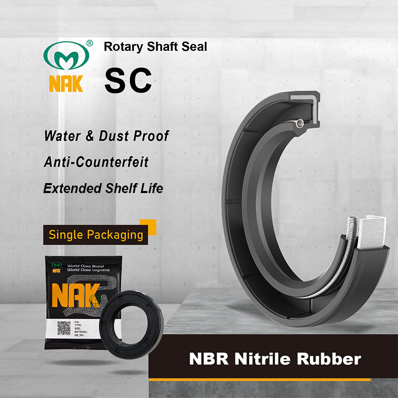 NAK 8.25x10.25x0.75 inch Nitrile Rubber Single Lip Rotary Shaft Oil Seal with Garter Spring SC