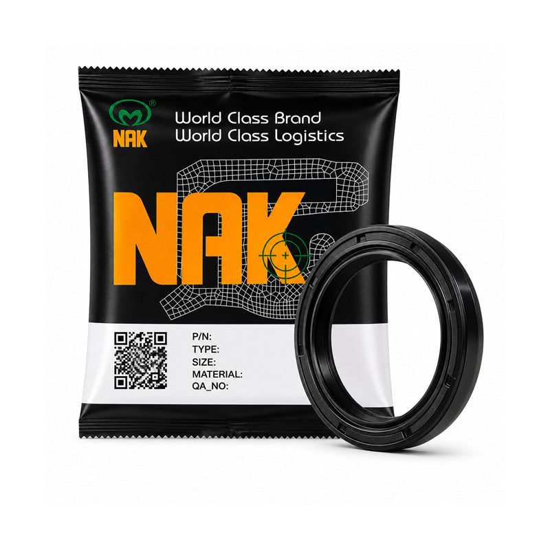 NAK 1.937x2.5x0.375 inch Nitrile Rubber Double Lip Rotary Shaft Oil Seal with Garter Spring TC